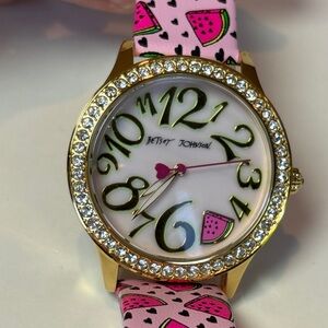 Betsey Johnson Pink Watermelon Watch